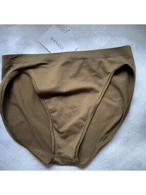 Hanro Women's Touch Feeling Hi-Cut Brief Panty Size L Mochaccino NEW $56